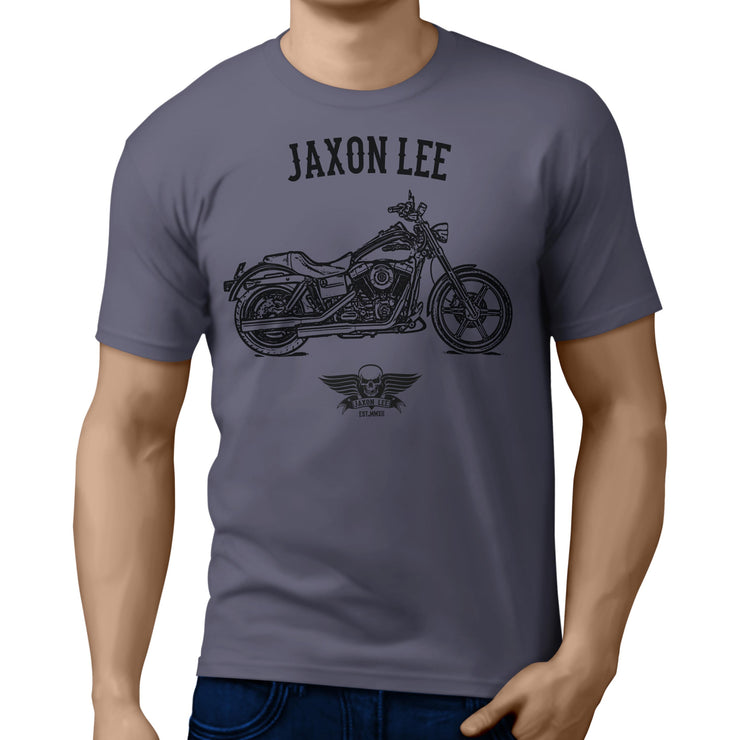Jaxon Lee Art Tee aimed at fans of Harley Davidson Super Glide Custom Motorbike