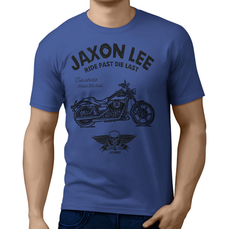 JL Ride Art Tee aimed at fans of Harley Davidson Super Glide Custom Motorbike