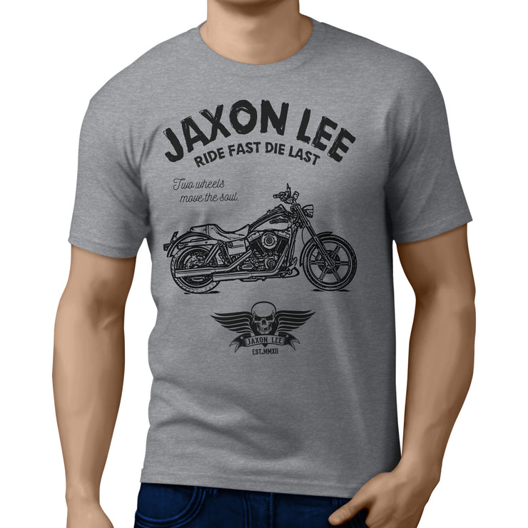 JL Ride Art Tee aimed at fans of Harley Davidson Super Glide Custom Motorbike