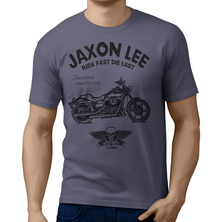 JL Ride Art Tee aimed at fans of Harley Davidson Super Glide Custom Motorbike