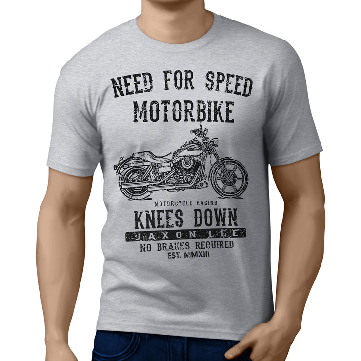 JL Speed Art Tee aimed at fans of Harley Davidson Super Glide Custom Motorbike