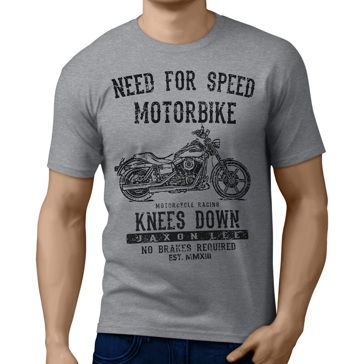 JL Speed Art Tee aimed at fans of Harley Davidson Super Glide Custom Motorbike