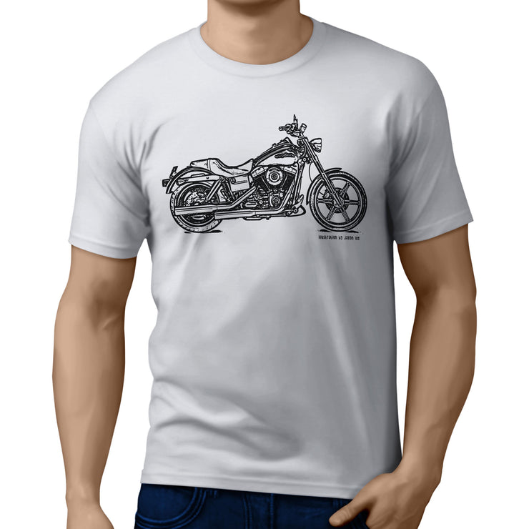 JL Art Tee aimed at fans of Harley Davidson Super Glide Custom Motorbike Fan T-shirt