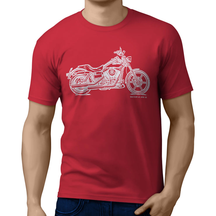 JL Art Tee aimed at fans of Harley Davidson Super Glide Custom Motorbike Fan T-shirt