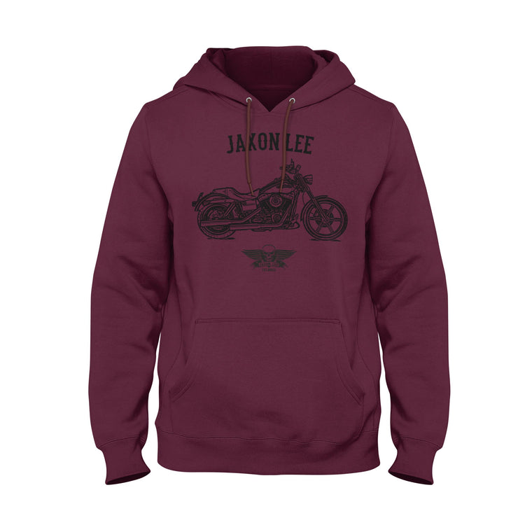 Jaxon Lee Illustration For A Harley Davidson Super Glide Custom Motorbike Fan Hoodie