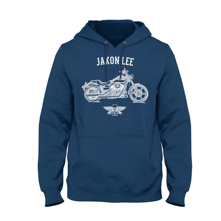 Jaxon Lee Illustration For A Harley Davidson Super Glide Custom Motorbike Fan Hoodie