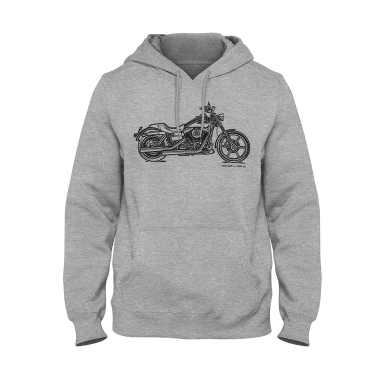 JL Illustration For A Harley Davidson Super Glide Custom Motorbike Fan Hoodie