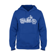 JL Illustration For A Harley Davidson Super Glide Custom Motorbike Fan Hoodie