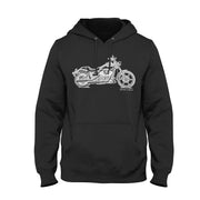 JL Illustration For A Harley Davidson Super Glide Custom Motorbike Fan Hoodie
