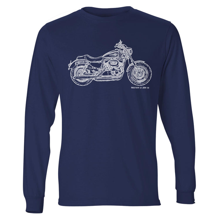 JL Illustration For A Harley Davidson 1200 Custom Motorbike Fan LS-Tshirt