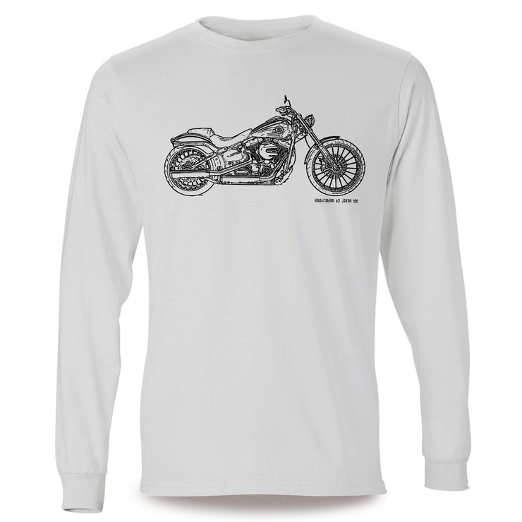 JL Illustration For A Harley Davidson Breakout Motorbike Fan LS-Tshirt