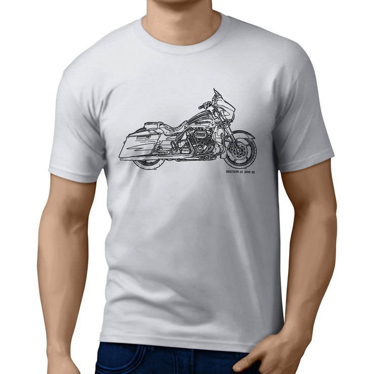 JL Art Tee aimed at fans of Harley Davidson CVO Street Glide Motorbike