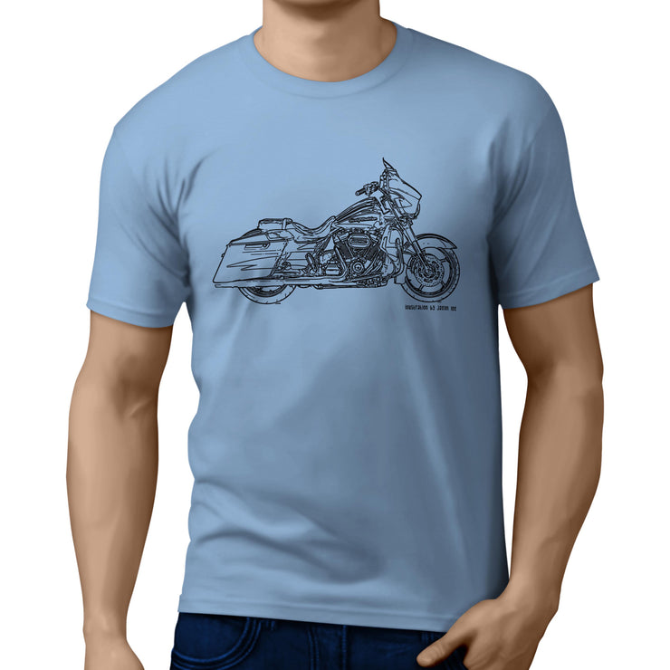 JL Art Tee aimed at fans of Harley Davidson CVO Street Glide Motorbike