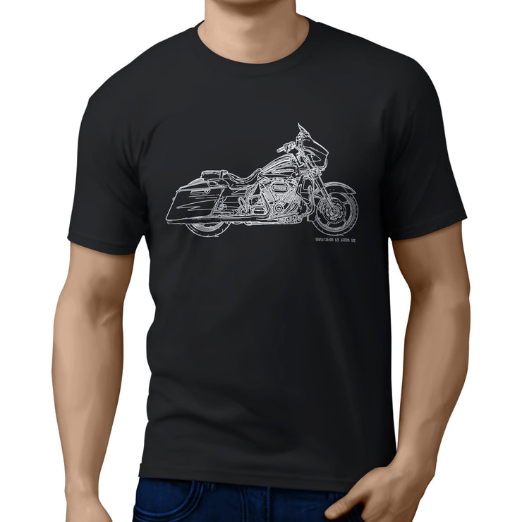 JL Art Tee aimed at fans of Harley Davidson CVO Street Glide Motorbike