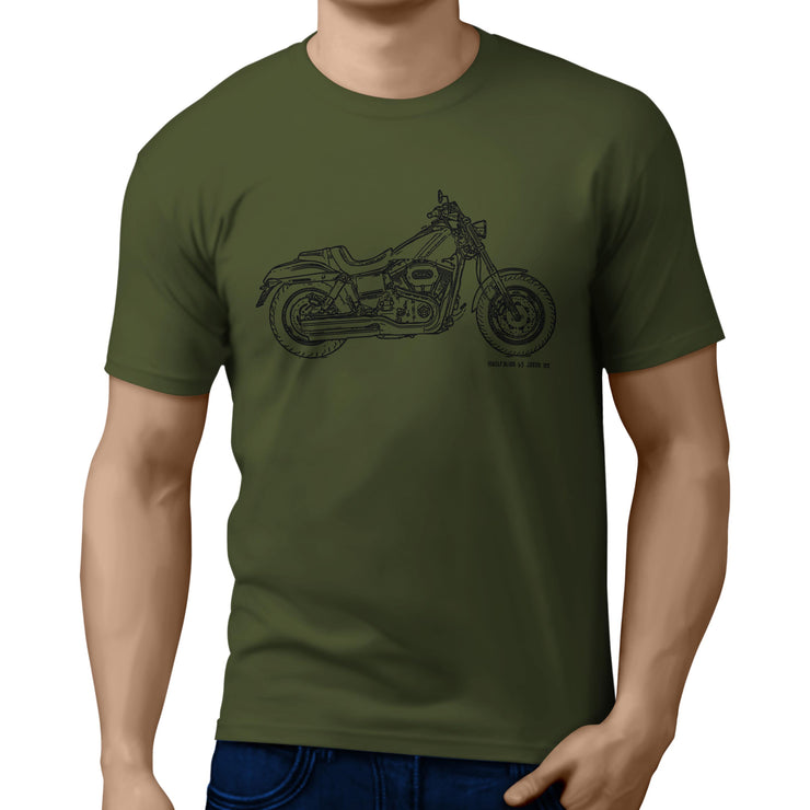 JL Illustration For A Harley Davidson Fat Bob Motorbike Fan T-shirt