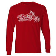 JL Illustration For A Harley Davidson Fat Bob Motorbike Fan LS-Tshirt