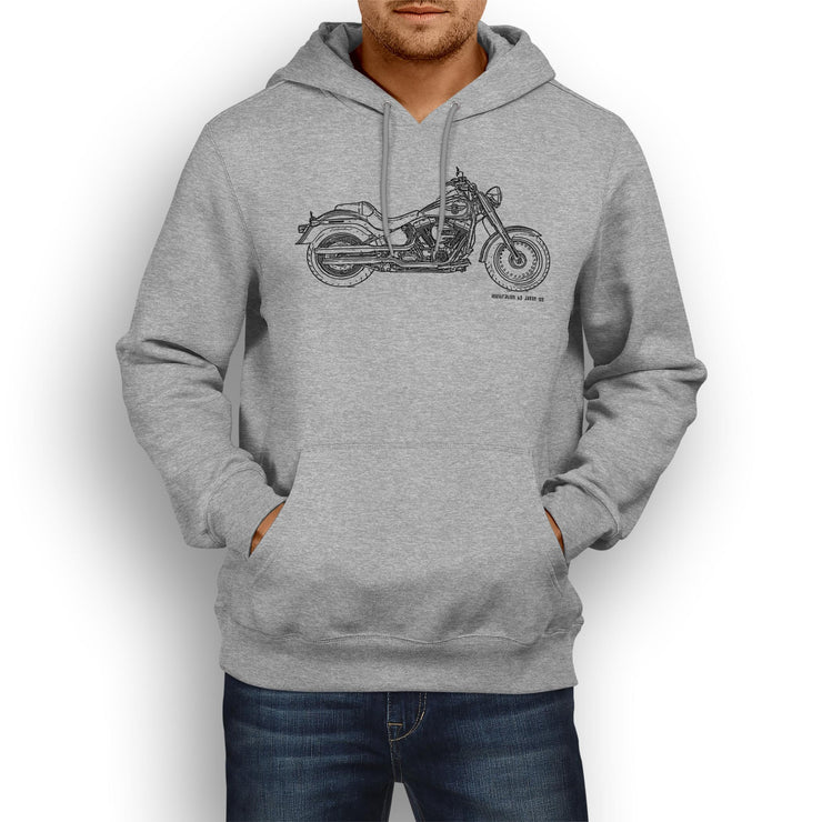 JL Illustration For A Harley Davidson Fat Boy Motorbike Fan Hoodie