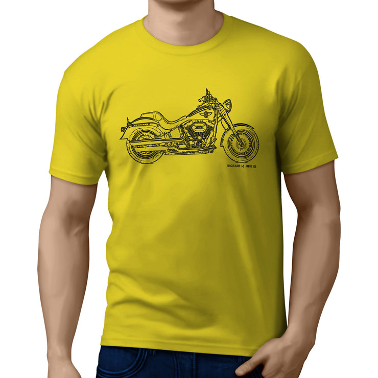 JL Art Tee aimed at fans of Harley Davidson Fat Boy S Motorbike