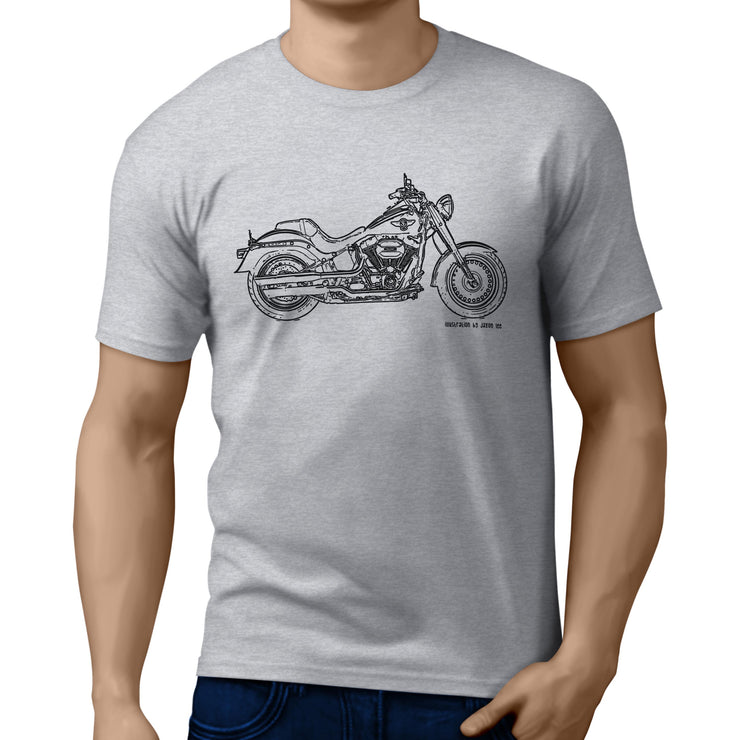 JL Art Tee aimed at fans of Harley Davidson Fat Boy S Motorbike