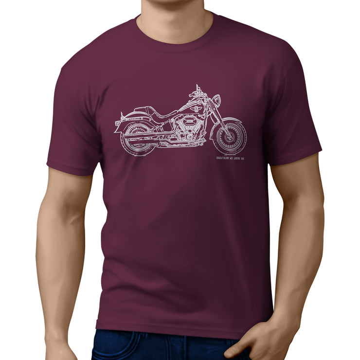 JL Art Tee aimed at fans of Harley Davidson Fat Boy S Motorbike