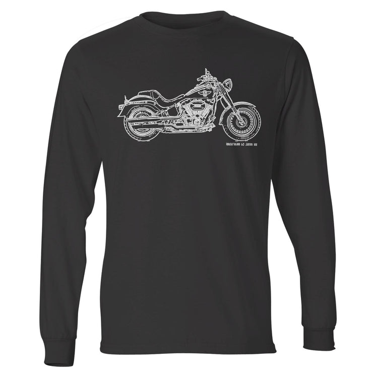 JL Illustration For A Harley Davidson Fat Boy S Motorbike Fan LS-Tshirt