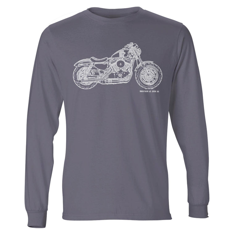 JL Illustration For A Harley Davidson Forty Eight Motorbike Fan LS-Tshirt