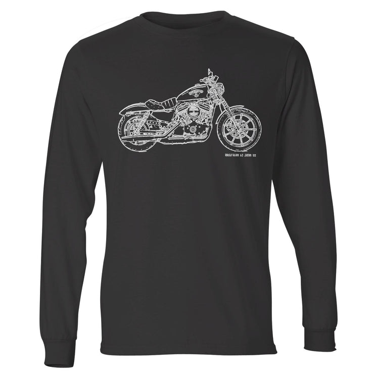 JL Illustration For A Harley Davidson Iron 883 Motorbike Fan LS-Tshirt