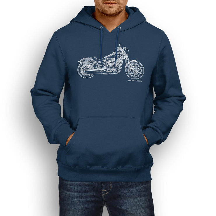JL Illustration For A Harley Davidson Low Rider S Motorbike Fan Hoodie