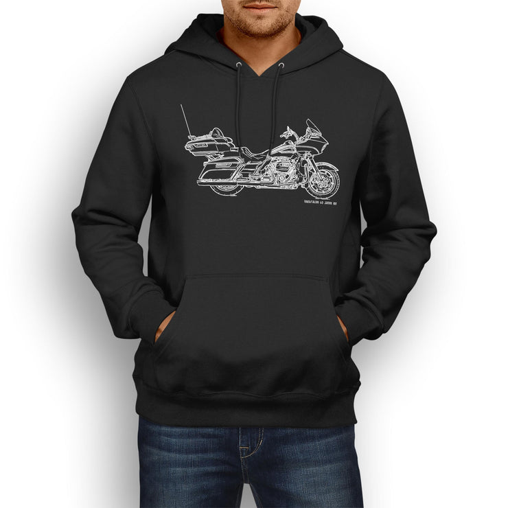 JL Illustration For A Harley Davidson Road Glide Ultra Motorbike Fan Hoodie
