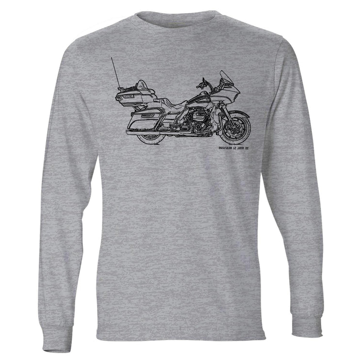 JL Illustration For A Harley Davidson Road Glide Ultra Motorbike Fan LS-Tshirt