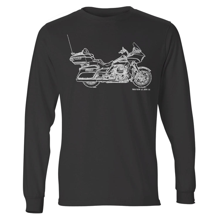 JL Illustration For A Harley Davidson Road Glide Ultra Motorbike Fan LS-Tshirt