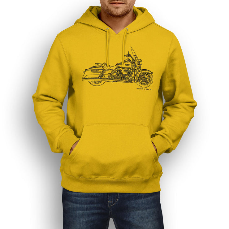 JL Illustration For A Harley Davidson Road King Motorbike Fan Hoodie