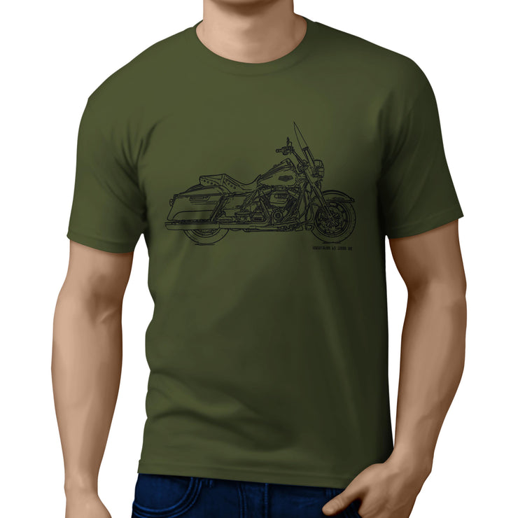 JL Art Tee aimed at fans of Harley Davidson Road King Motorbike