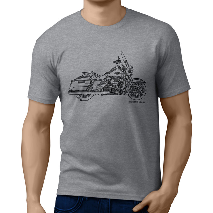 JL Art Tee aimed at fans of Harley Davidson Road King Motorbike