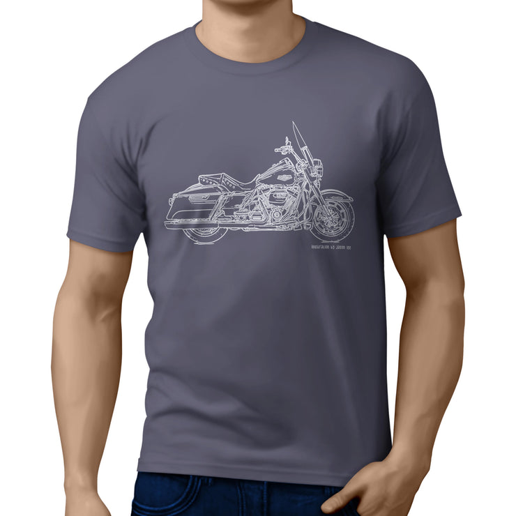 JL Art Tee aimed at fans of Harley Davidson Road King Motorbike