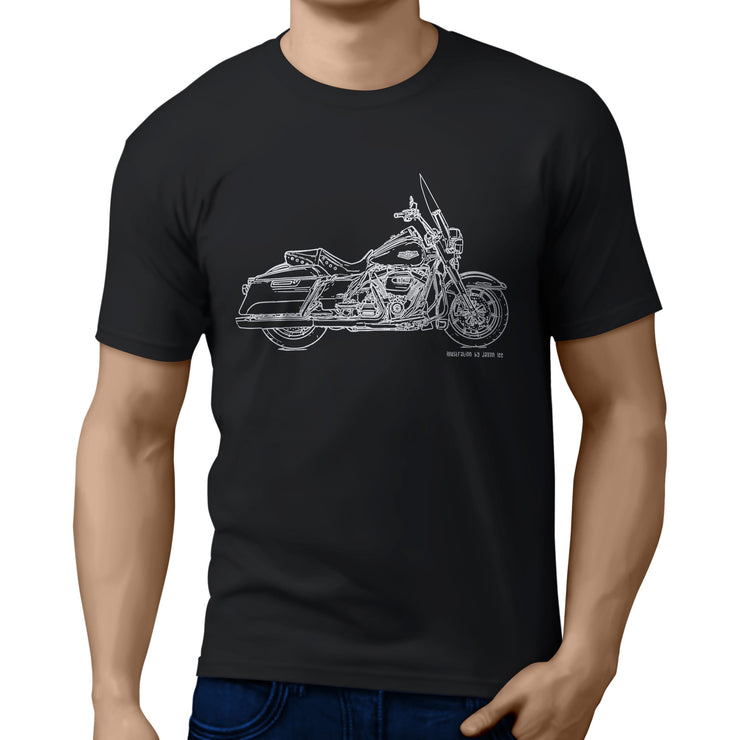 JL Art Tee aimed at fans of Harley Davidson Road King Motorbike