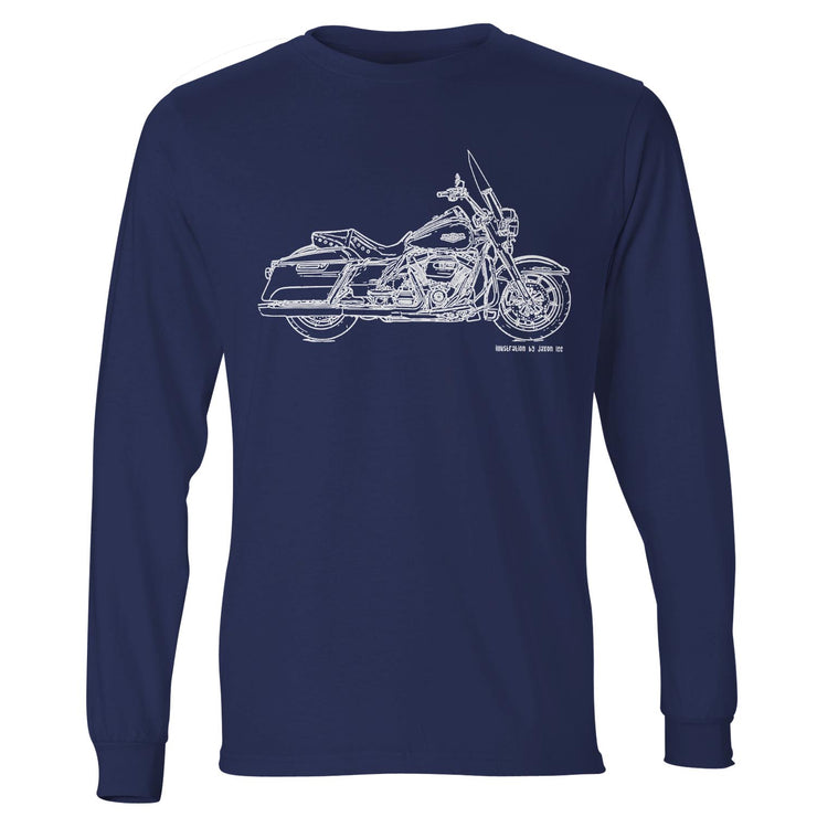 JL Illustration For A Harley Davidson Road King Motorbike Fan LS-Tshirt