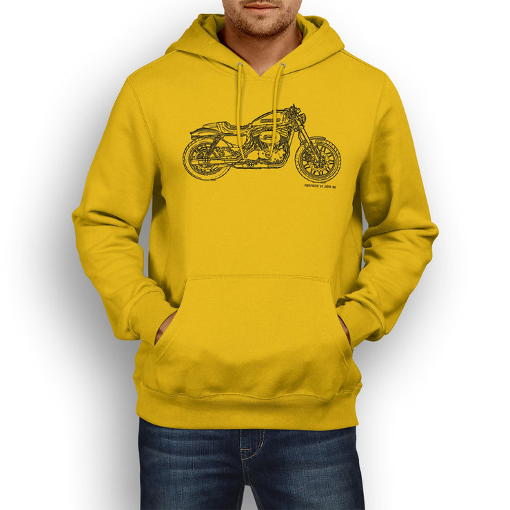 JL Illustration For A Harley Davidson Roadster Motorbike Fan Hoodie