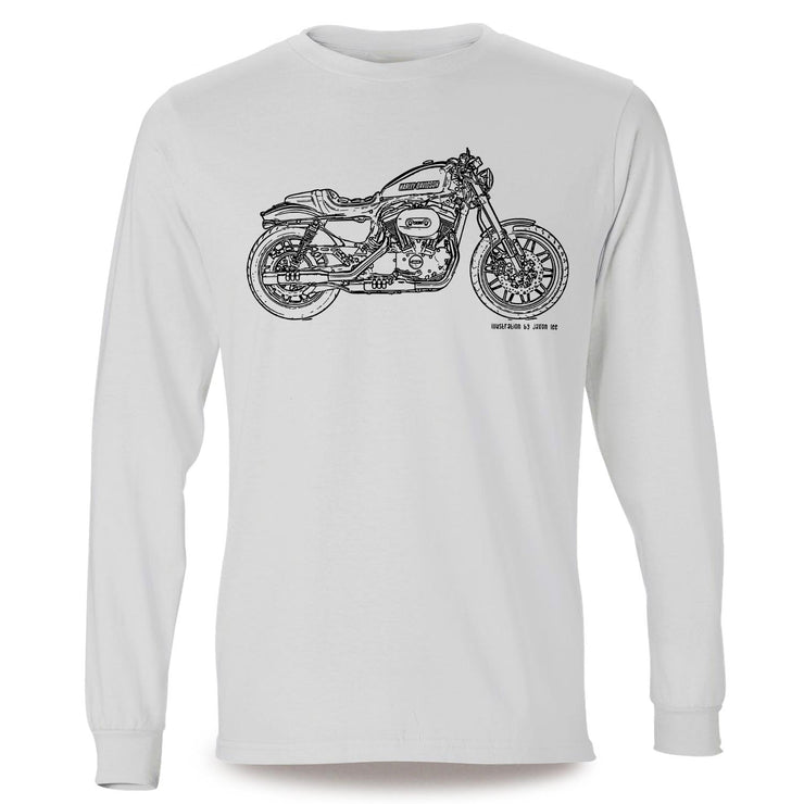 JL Illustration For A Harley Davidson Roadster Motorbike Fan LS-Tshirt