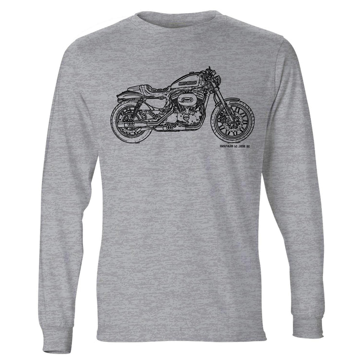 JL Illustration For A Harley Davidson Roadster Motorbike Fan LS-Tshirt