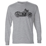 JL Illustration For Harley Davidson Softail Deluxe Motorbike Fan LS-Tshirt