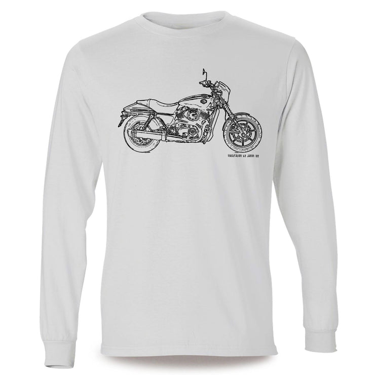 JL Illustration For A Harley Davidson Street 500 Motorbike Fan LS-Tshirt