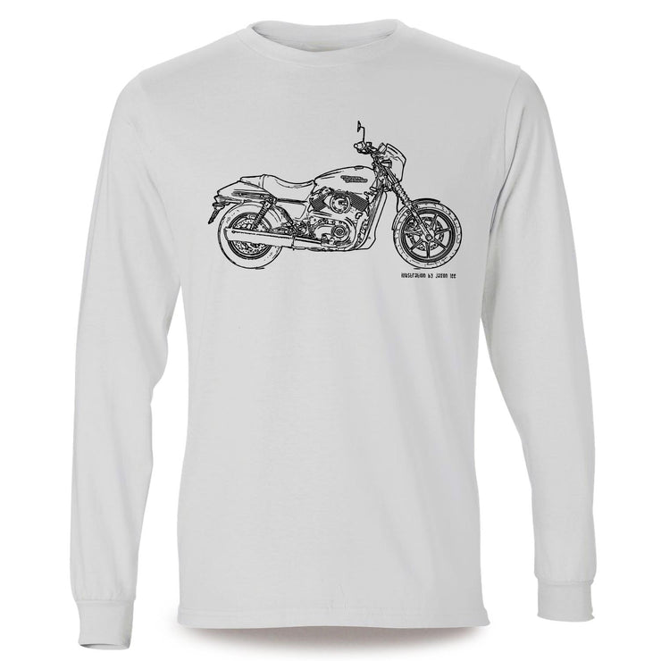 JL Illustration For A Harley Davidson Street 750 Motorbike Fan LS-Tshirt