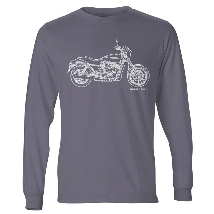 JL Illustration For A Harley Davidson Street 750 Motorbike Fan LS-Tshirt