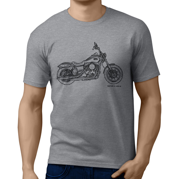 JL Art Tee aimed at fans of Harley Davidson Street Bob Motorbike