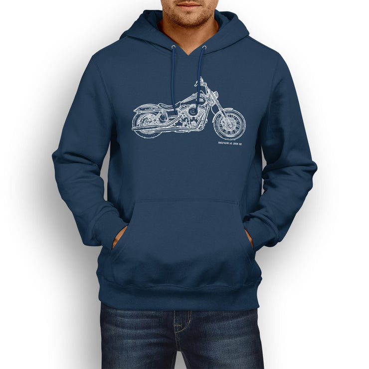 JL Illustration For A Harley Davidson Street Bob Motorbike Fan Hoodie