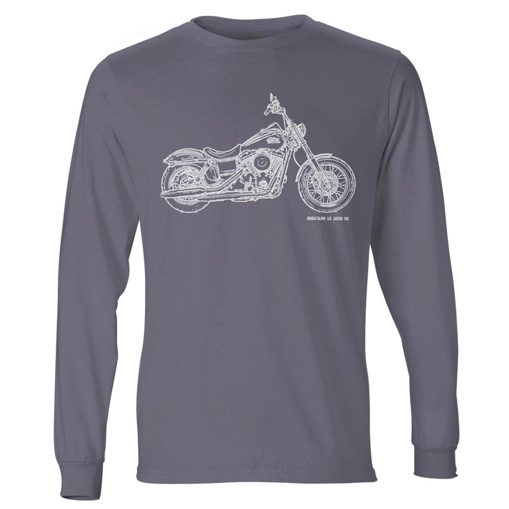 JL Illustration For A Harley Davidson Street Bob Motorbike Fan LS-Tshirt