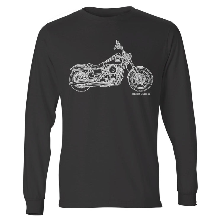 JL Illustration For A Harley Davidson Street Bob Motorbike Fan LS-Tshirt