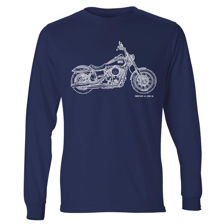 JL Illustration For A Harley Davidson Street Bob Motorbike Fan LS-Tshirt