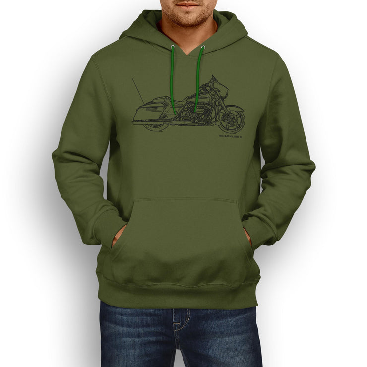 JL Illustration For A Harley Davidson Street Glide Motorbike Fan Hoodie